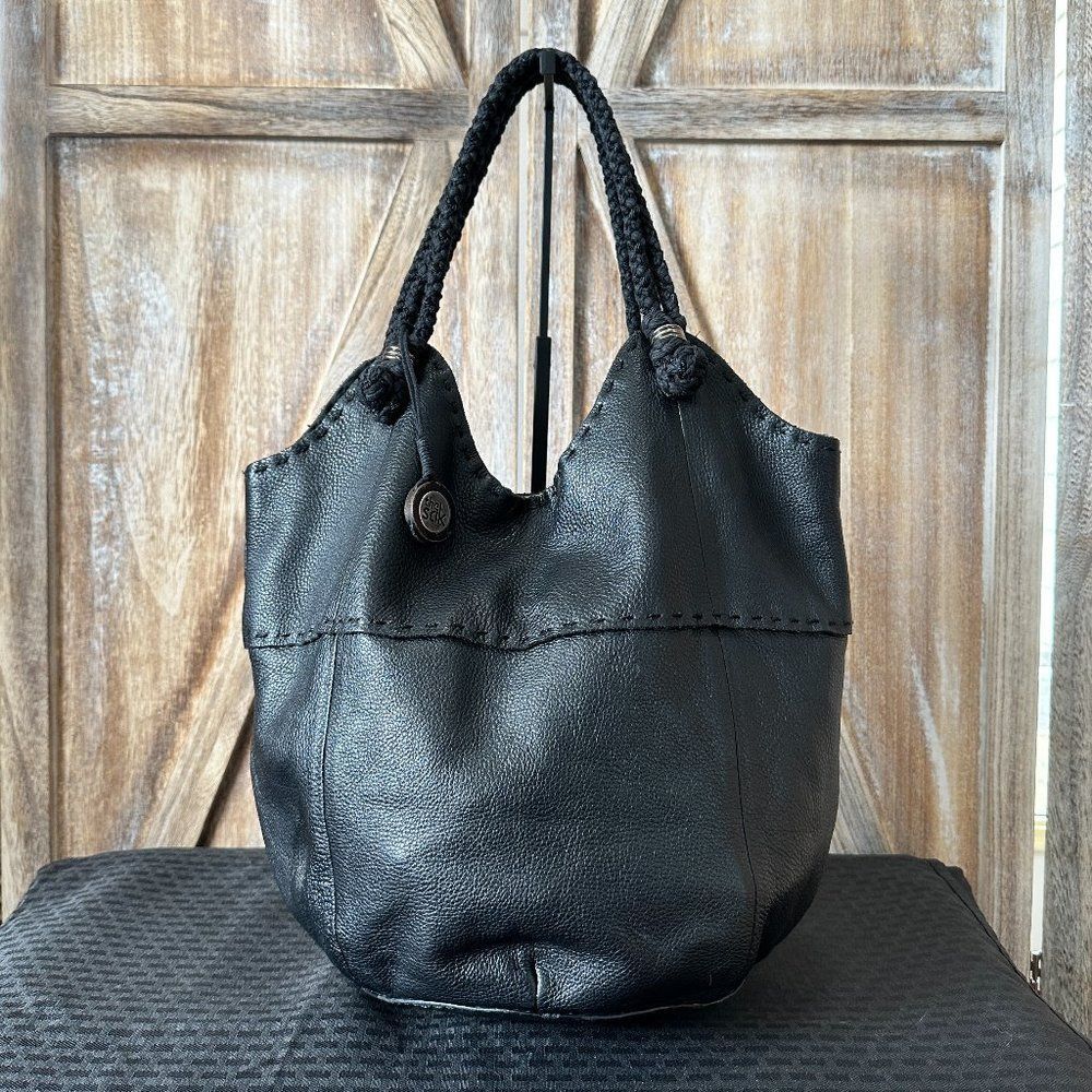 The Sak Black Leather Indio Tote
